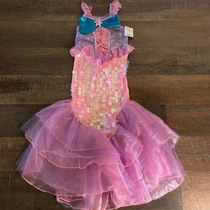 NEW Pink mermaid dress costume girls size L (10-12)